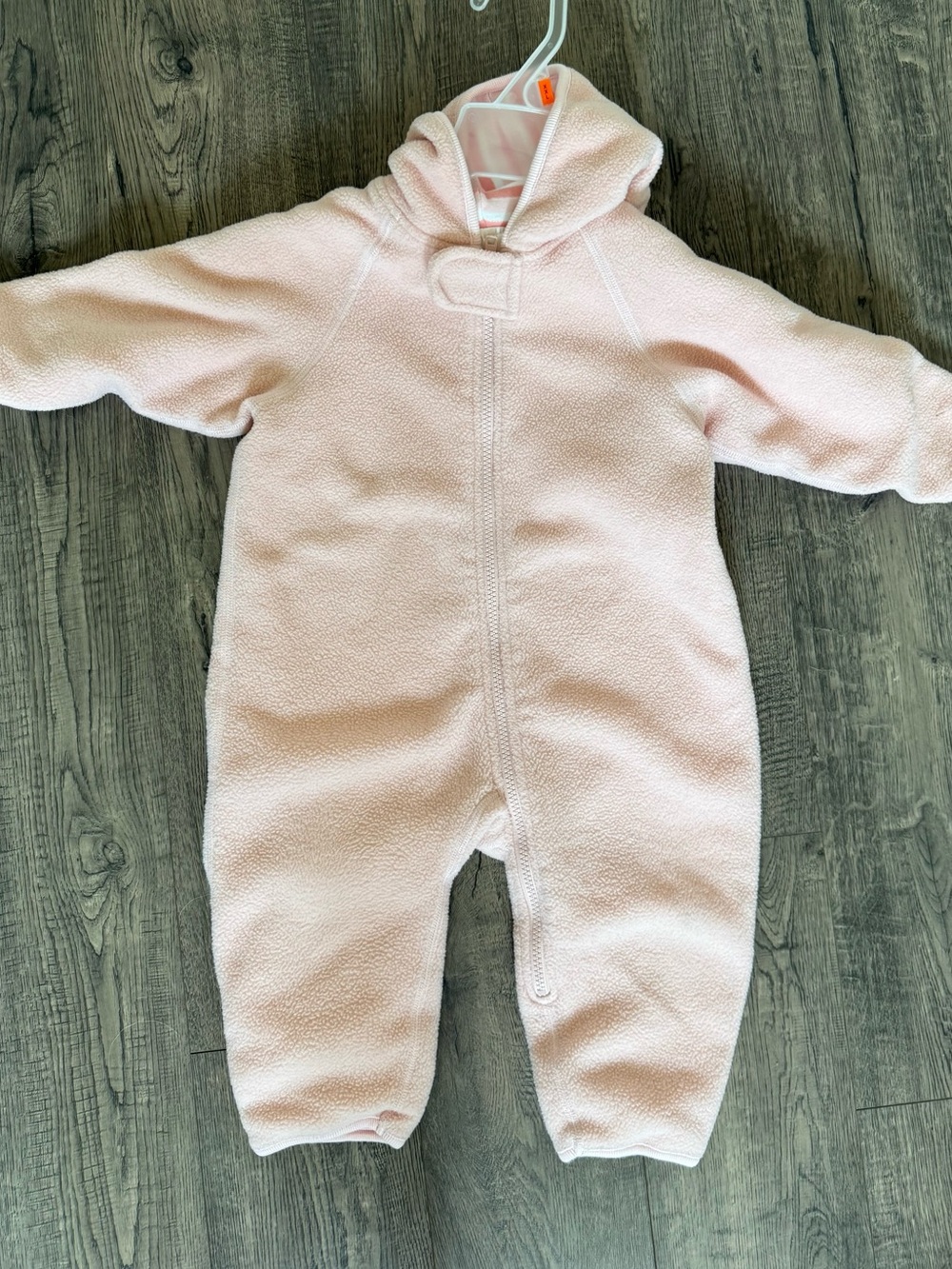 Hanna Andersson Bunting Fleece Hooded One-Piece - Light Pink